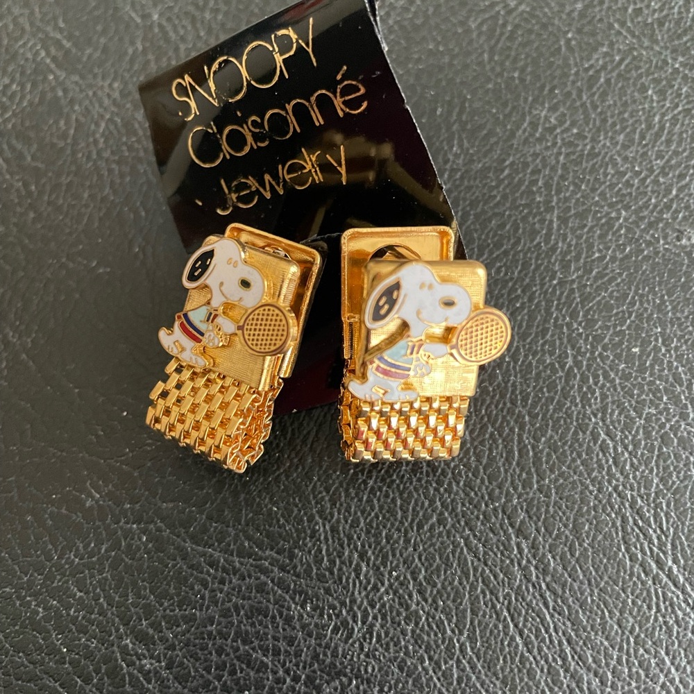 Snoopy Rare Vintage cufflinks- Tennis